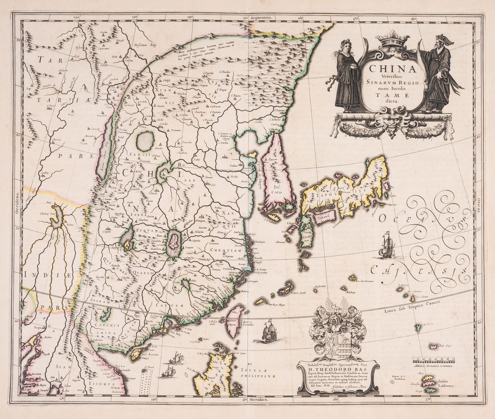 China.- Jansson (Jan) China Veteribus Sinarum Regio nunc Incolis Tame dicta, engraved map, [c. 1636] (1 of 1)
