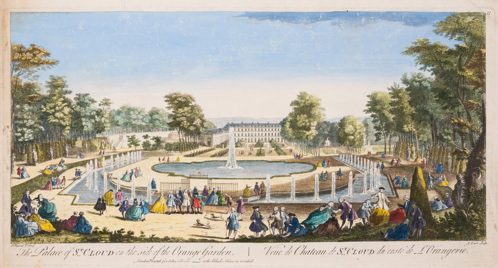 France.- Rigaud (Jacques) and others. Group of twelve Vues d'optique of French château and gardens, (1 of 1)