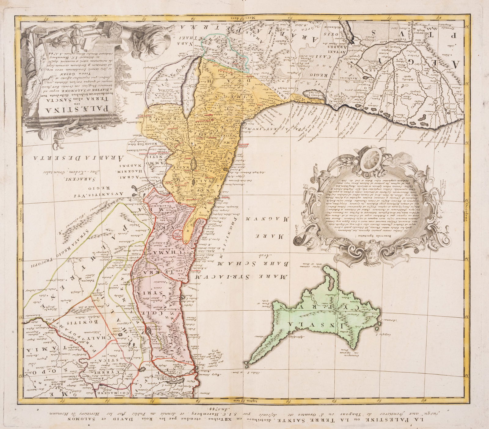 Levant.- Homann Heirs (publisher) Palaestina seu Terra olim Sancta, tum Duodecim Tribubus (1 of 1)