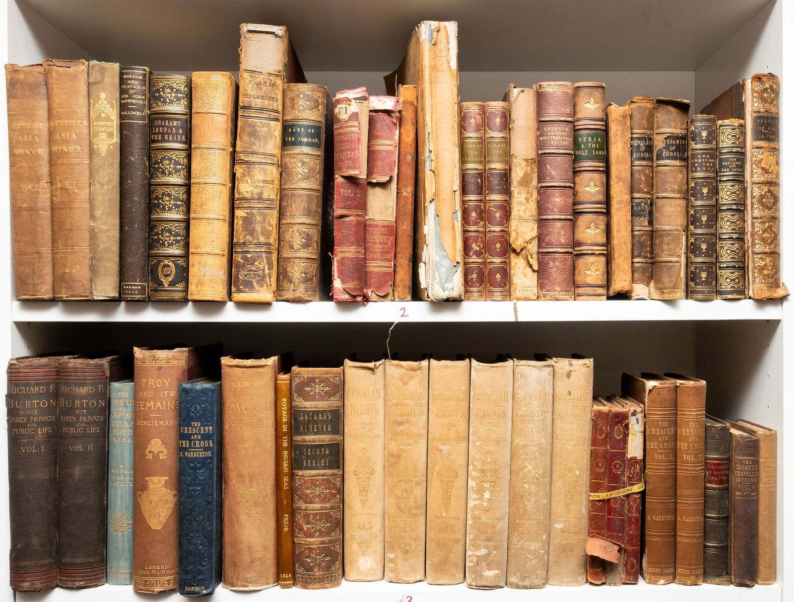 Levant.- Prior (James) Narrative of a Voyage in the Indian Seas, [c.1815]; and others including: Levant.- Prior (James) Narrative of a Voyage in the Indian Seas, folding map frontispiece, 3 plates and plans, twentieth-century calf-backed boards, [c.1815] § Tobin (Lady) The Land of Inheritance, h