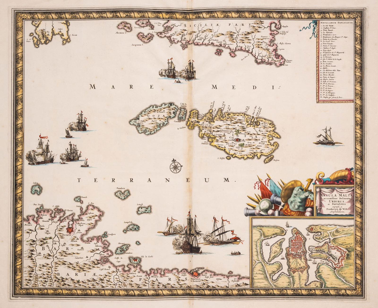 Malta & Gozo.- Wit (Frederik de) Insula Malta accuratissime delineata, urbibus, et fortalitiis, (1 of 1)