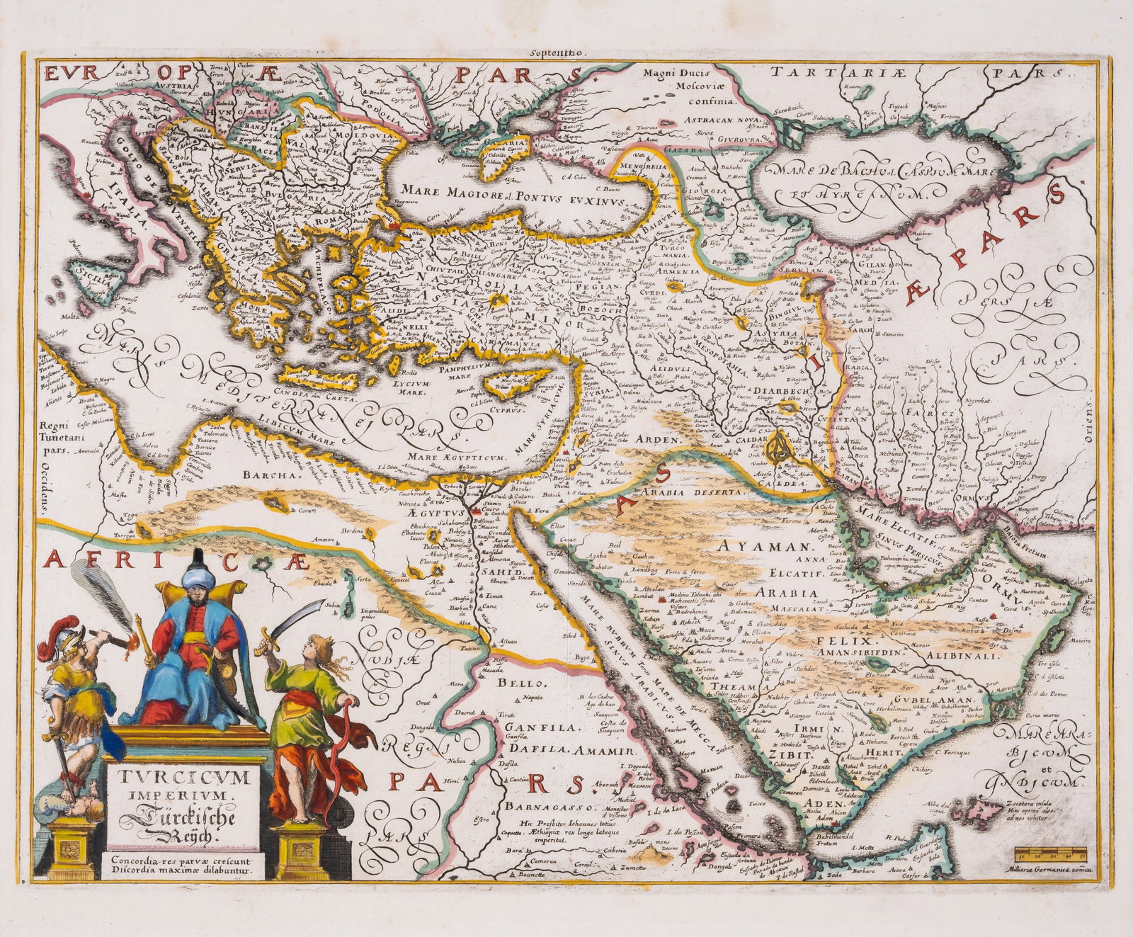 Middle East.- Arabian Peninsula.- Merian (Matthaeus) and others. Collection of 15 maps of the (1 of 1)