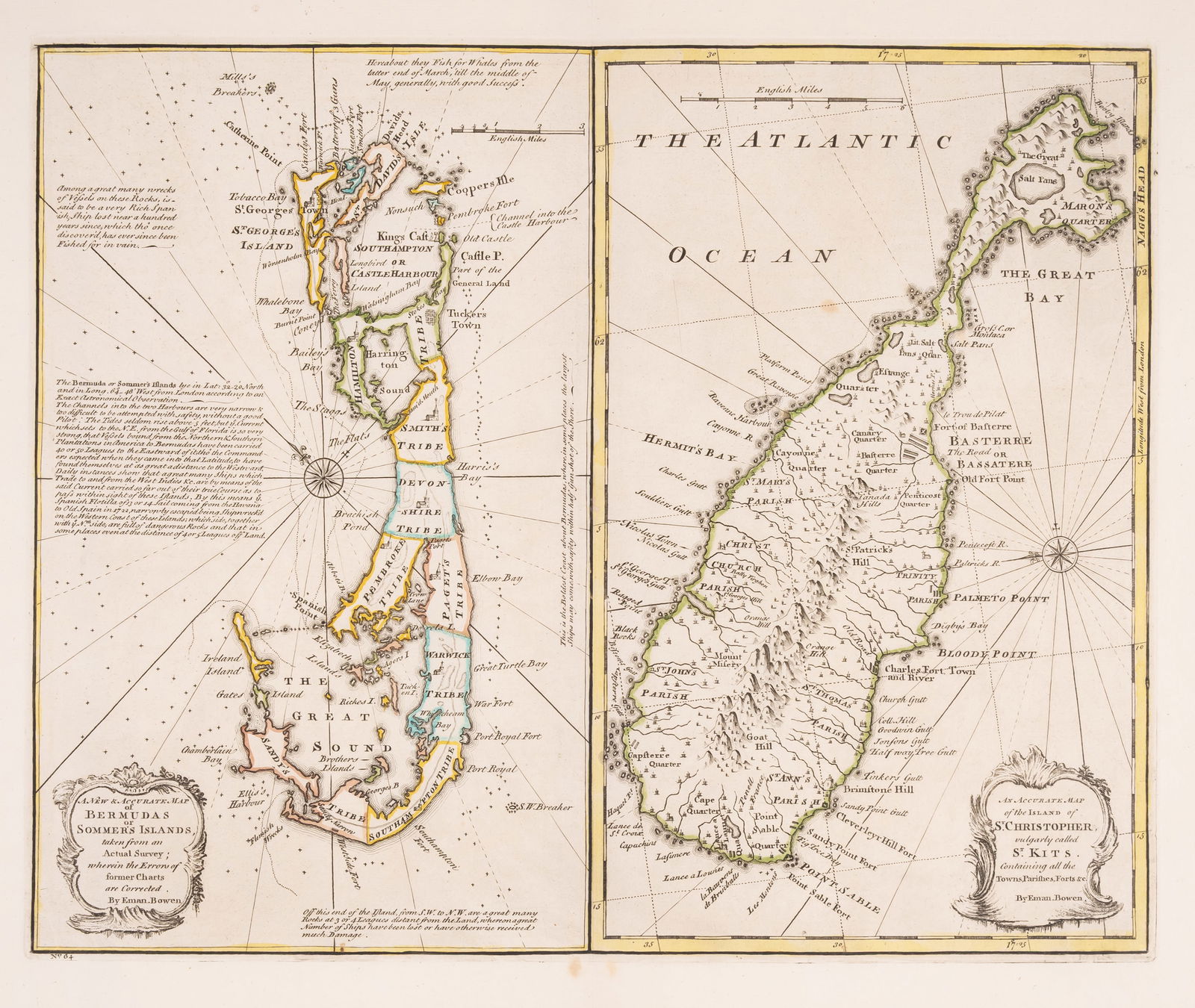 West Indies.- Bowen (Emanuel) A New & Accurate Map of Bermudas or Sommer's Islands, Taken from an (1 of 1)