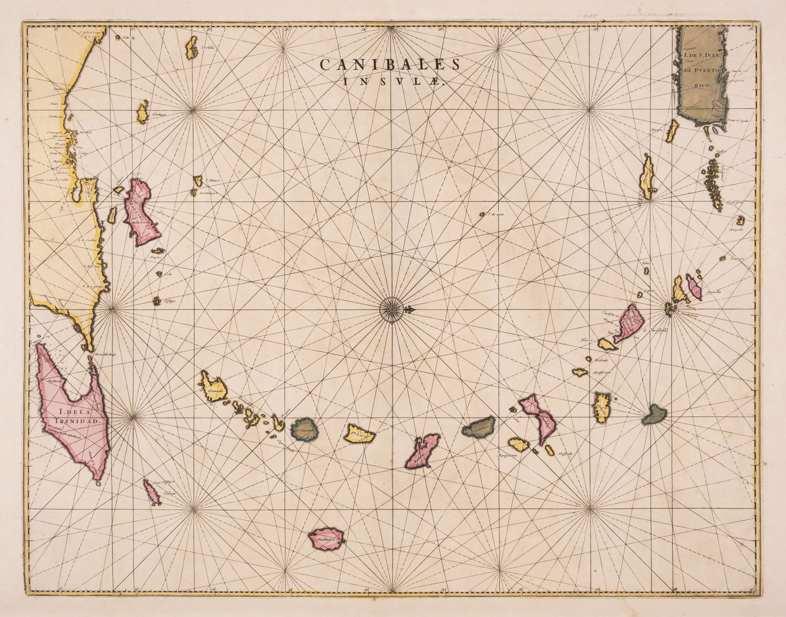 West Indies.- Lesser Antilles.- Blaeu (Johannes) Canibales Insulae, engraved map, [c. 1663] (1 of 1)