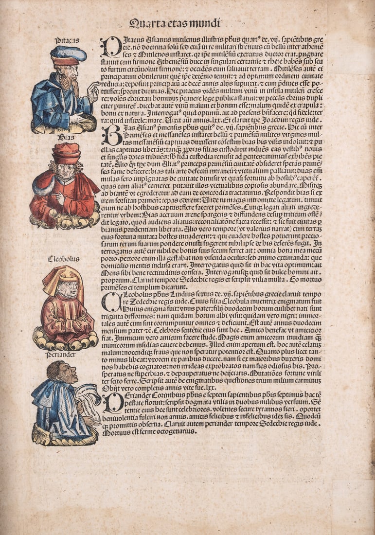 Nuremberg Chronicle.- [Schedel (Hartmann)] Single leaf from the Nuremberg Chronicle, with 3 early (1 of 1)