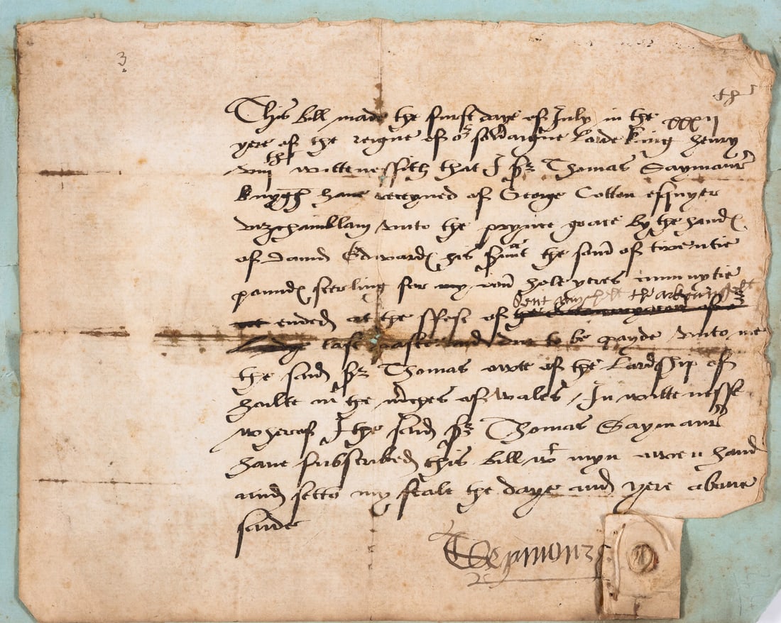 Welsh Marches.- This Bill... wittenessith that I Sr Thomas Haymon knight have receyved of George (1 of 1)