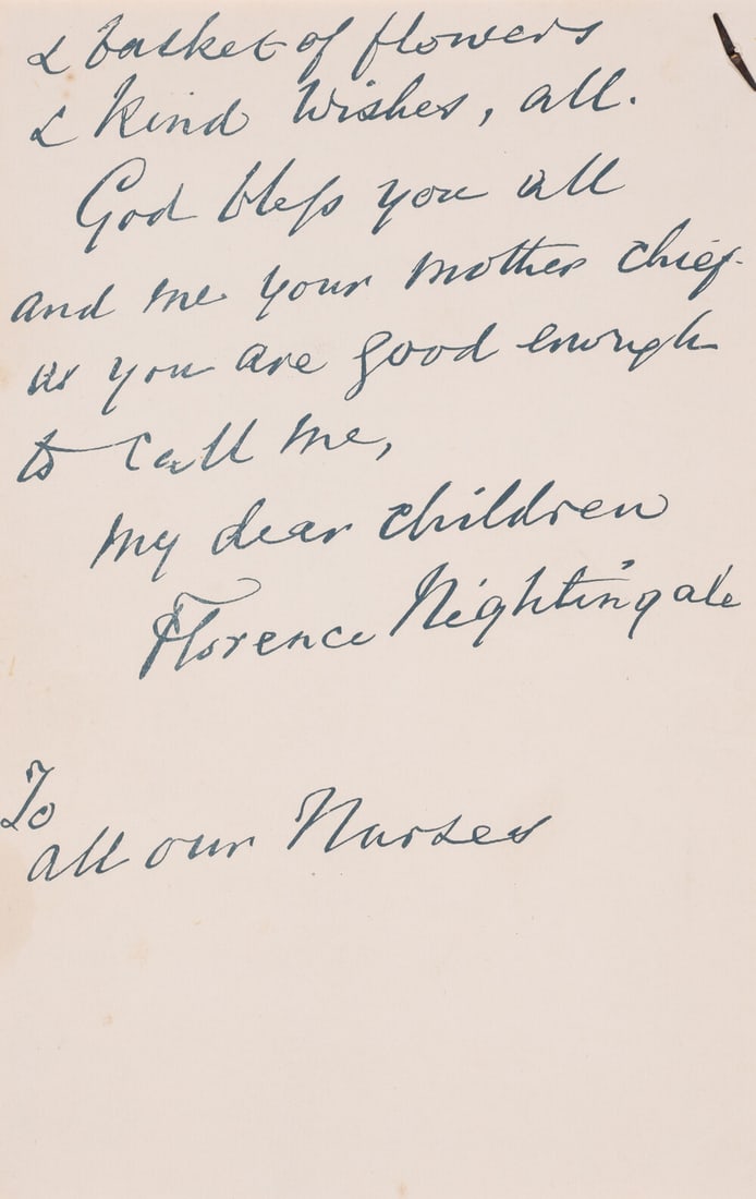 Nightingale (Florence) Facsimile letter, 1900. (1 of 1)
