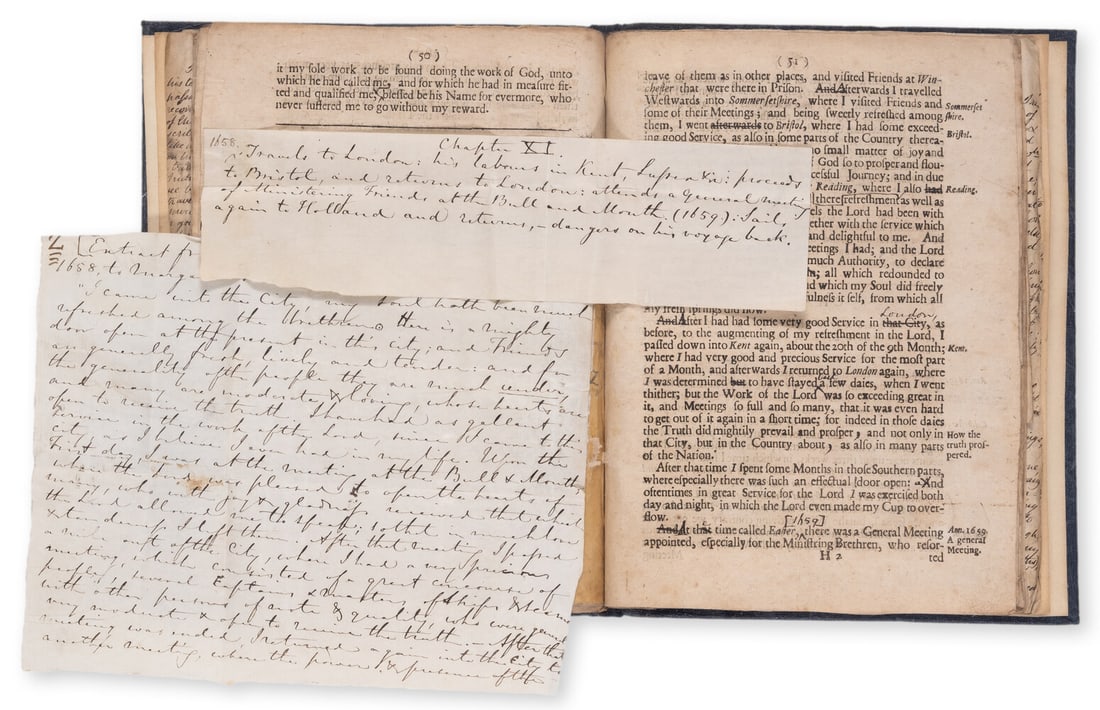 Quakers.- Martha Spriggs' annotated copy.- Caton (William) [A Journal of the life of that faithful (1 of 1)