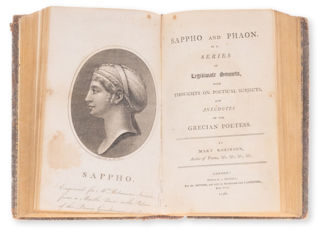 Woman poet.- Robinson (Mary) Sappho and Phaon. In a series of legitimate sonnets, with thoughts on (1 of 1)