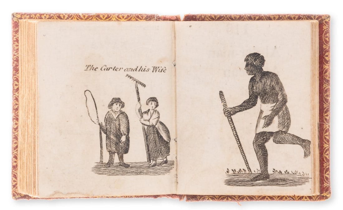 Miniature book.- [The Book of Nouns, or Things which may be Seen], rare, Darton and Harvey. No.55,: Miniature book.- [The Book of Nouns, or Things which may be Seen], 62 full-page engraved illustrations ('A Pink' hand-coloured), lacking title, 5 engraved illustrations little tri