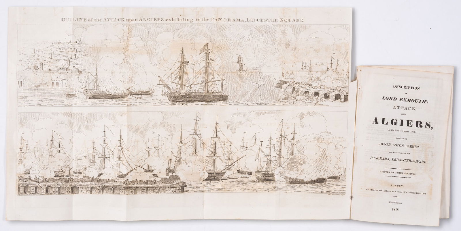 Panoramas.- Jennings (James) Description of Lord Exmouth's attack upon Algiers; painted by Henry (1 of 1)