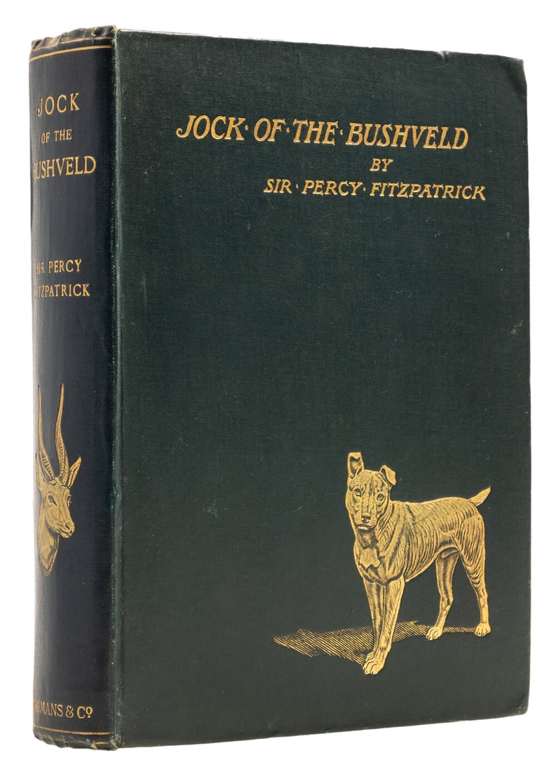 Fitzpatrick (Sir Percy) Jock of the Bushveld, first edition, first issue, 1907.: Fitzpatrick (Sir Percy) Jock of the Bushveld, first edition, first issue, with the incorrect drawings of the dung beetle on pp.65, 337 and 457, colour frontispiec