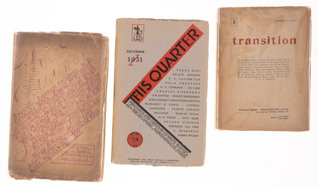 Walsh (Ernest) & Ethel Moorhead [editors] This Quarter, vol. 1 no. 1, [Paris], 1925; and 2 others, (1 of 1)