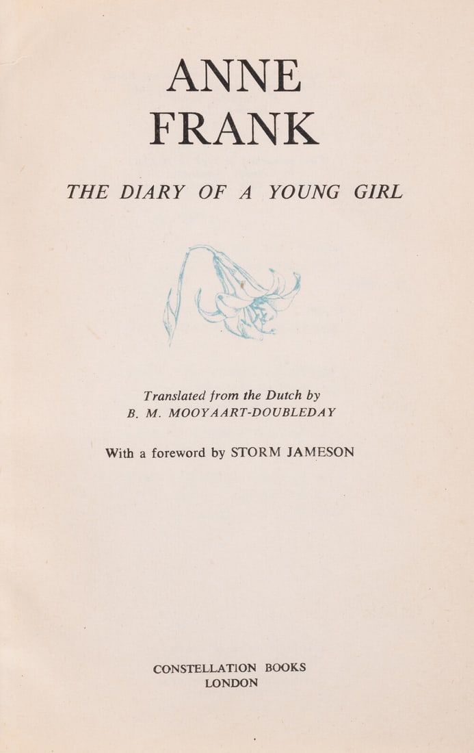 Frank (Anne) The Diary of a Young Girl, first English edition, 1952. (1 of 1)
