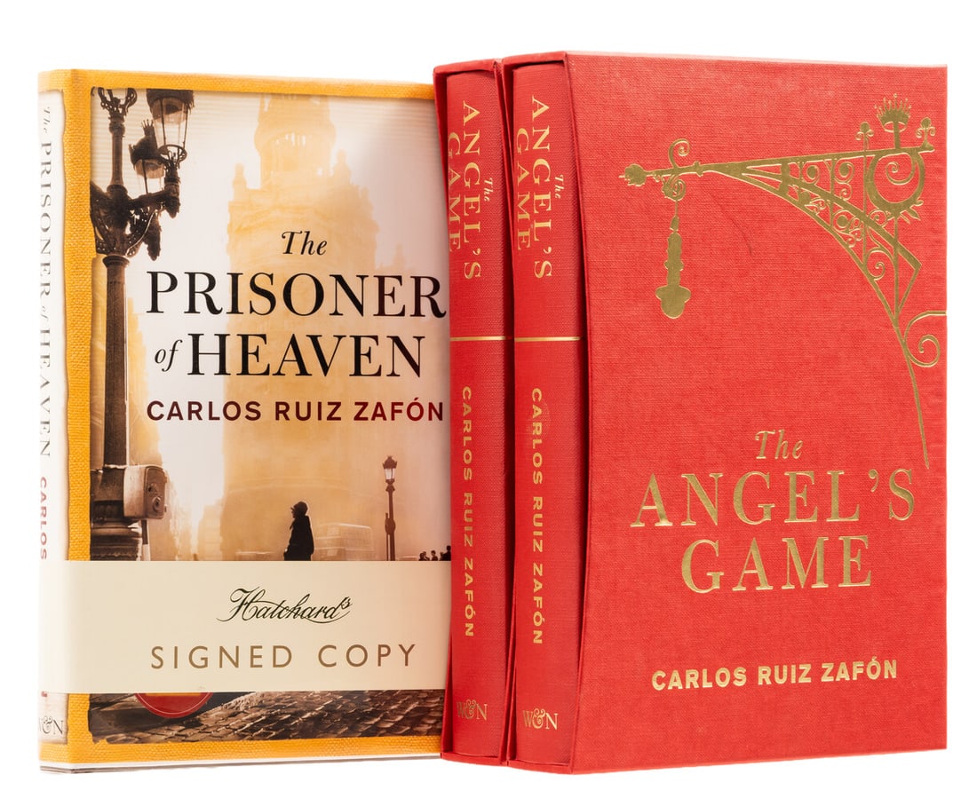 Zafon (Carlos Ruiz) The Angel's Game, one of 1000 copies signed by the author, 2009; and 2 others by: Zafon (Carlos Ruiz) The Angel's Game, one of 1000 copies signed by the author, original cloth, gilt, housed in original slip-case, gilt, 2009; The P
