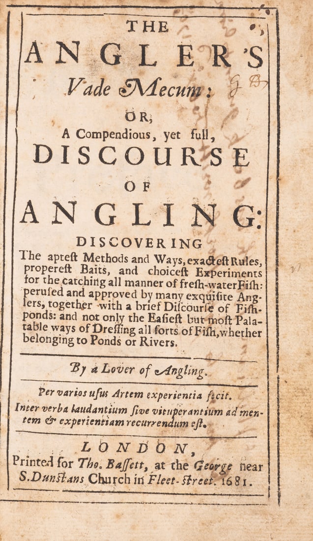 Angling.- Chetham (James) The Angler's Vade Mecum: or, A Compendious, yet full, Discourse of (1 of 1)