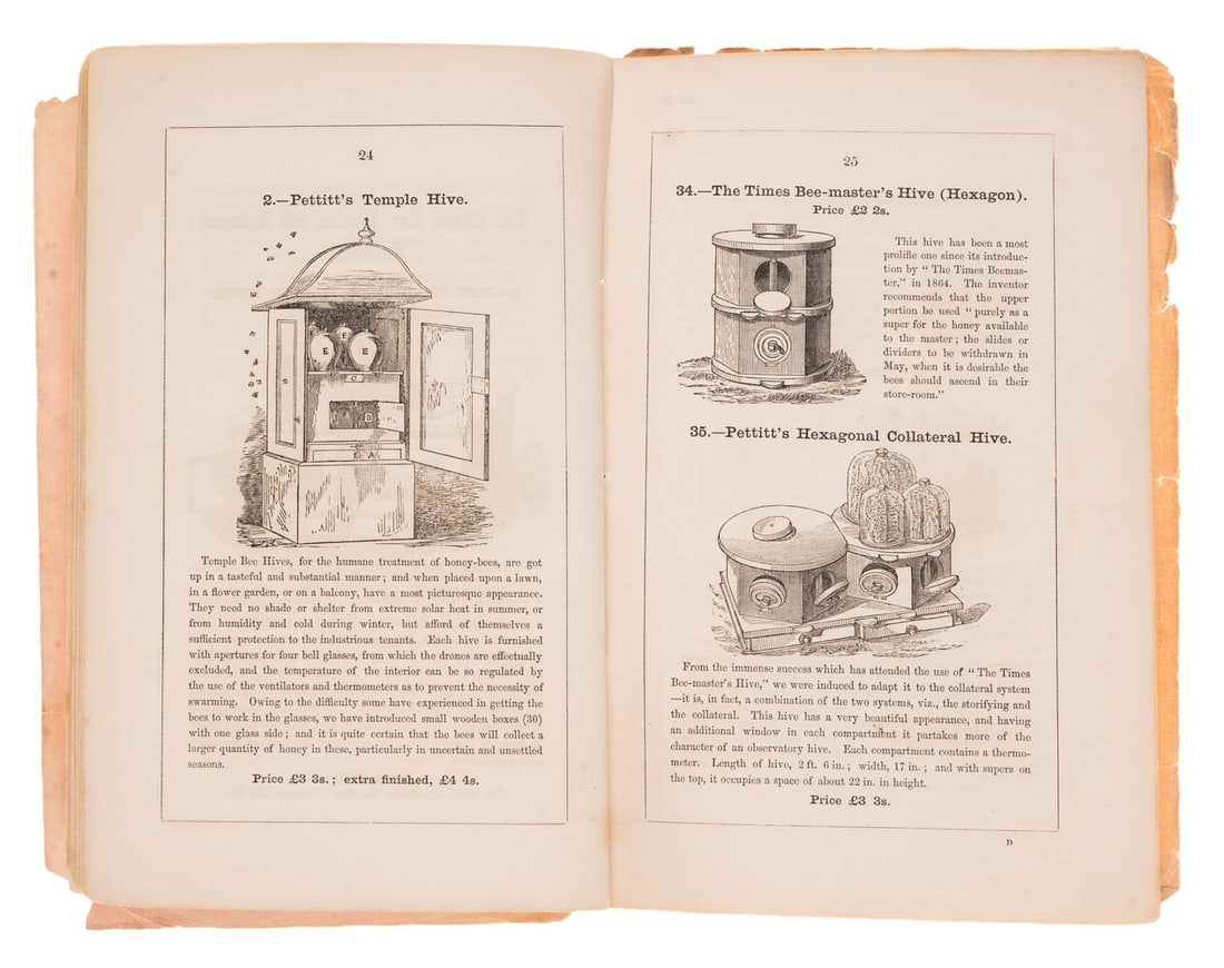 Bees, Trade catalogue.- Pettitt (W[yatt] J.) The Management of bees, with a catalogue of hives & (1 of 1)