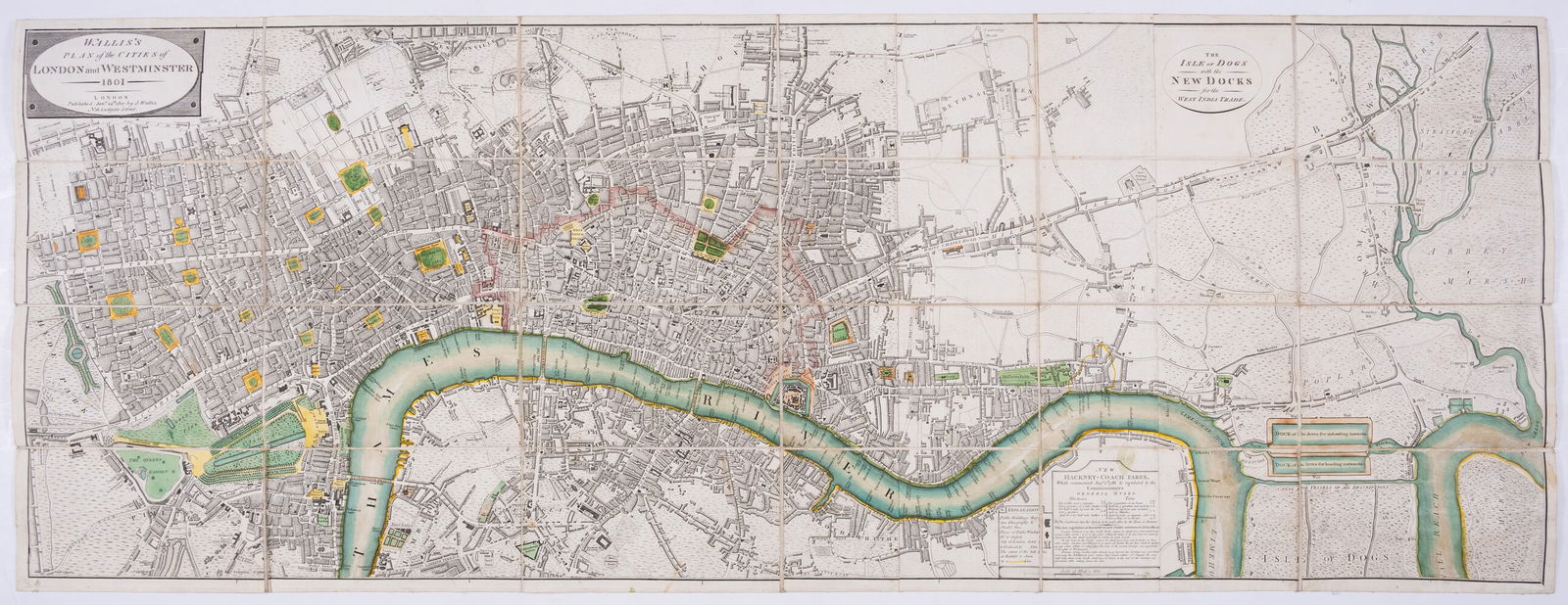 London.- Wallis (John) Wallis's Plan of the Cities of London and Westminster, 1801: London.- Wallis (John) Wallis's Plan of the Cities of London and Westminster [with] The Isle of Dogs with the New Docks for the West India Trade, engraved ma