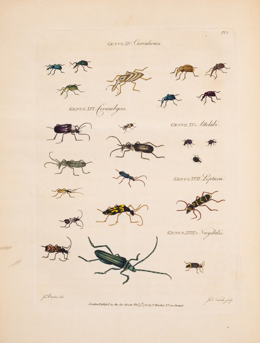 Insects.- Barbut (James) The Genera Insectorum of Linnaeus, text in English and French, 1781; and (1 of 1)