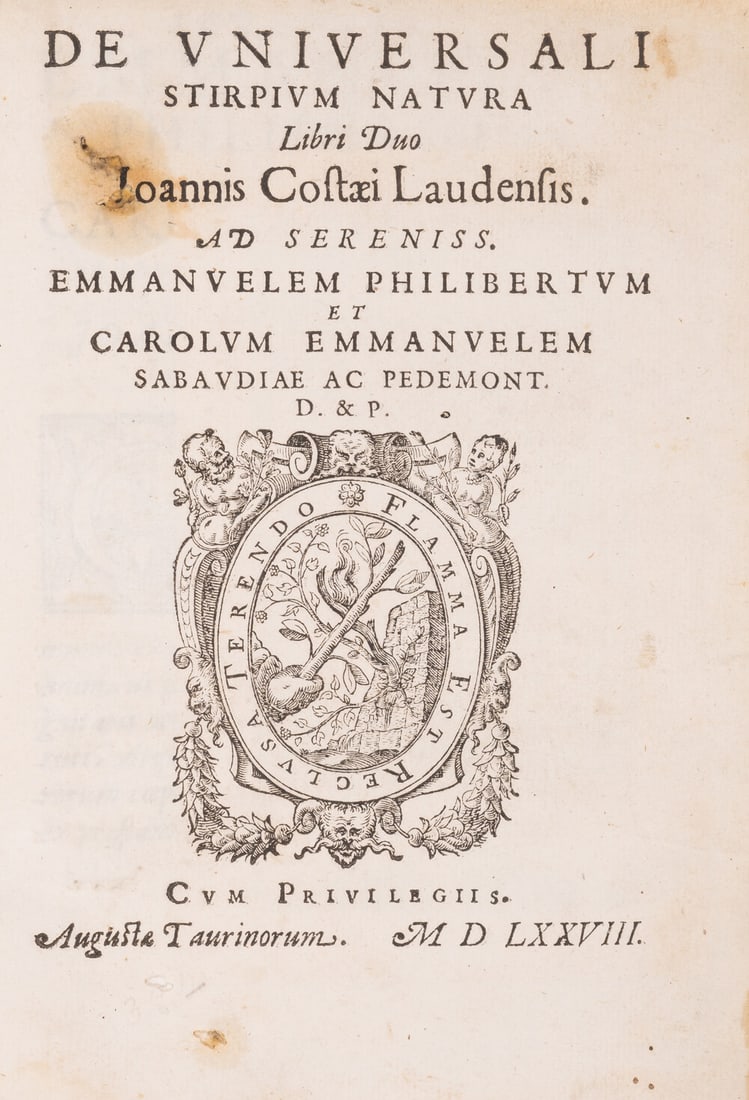 Herbal.- Costeo (Giovanni) De Universalis Stirpium natura libri duo, first edition, Turin, apud (1 of 1)