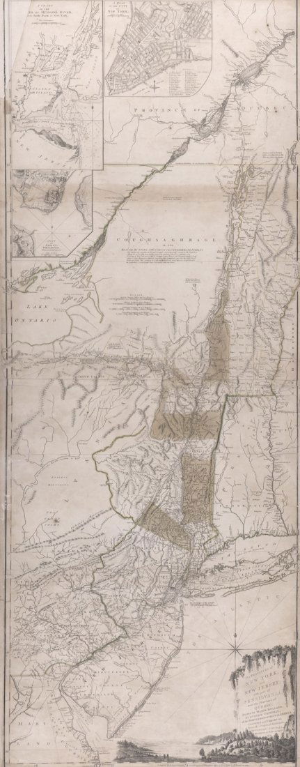 Sayer (Robert) & John Bennett. The Provinces of New: Sayer (Robert) & John Bennett. The Provinces of New York, and New Jersey; with part of Pensilvania and the Province of Quebec. Drawn By Major Holland, Surveyor General, of the Northern District of Ame