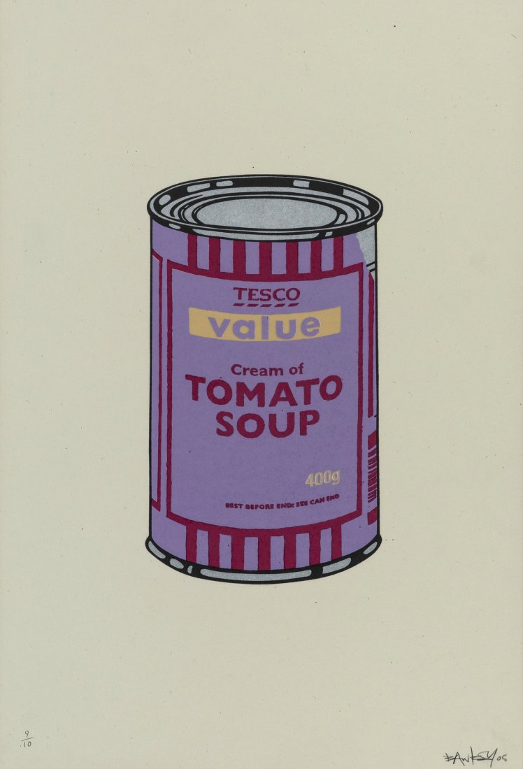 Banksy (b.1974)
Soup Can (Violet/Cherry/Beige) (1 of 1)