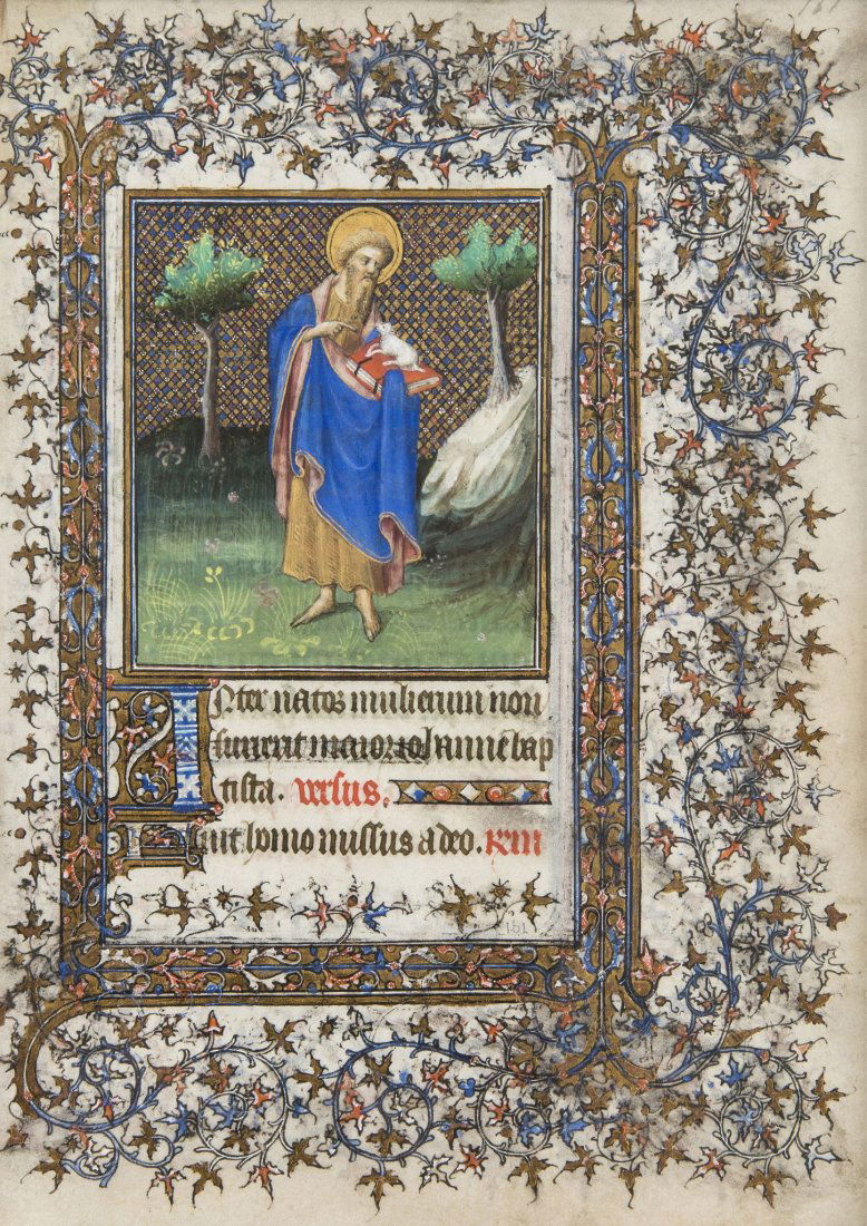St. John the Baptist, miniature on a leaf from the (1 of 2)
