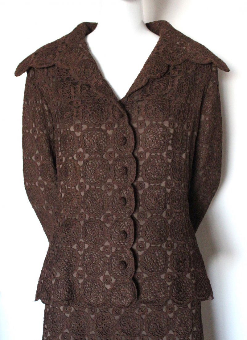 Sybil Connolly Haute Couture Irish Crochet Suit, 1970's (1 of 4)