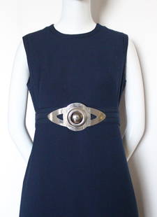 Pierre Cardin Paris Space Collection Suit, c.1968: Pierre Cardin Paris Space Collection Jacket & Dress Suit with Matching Belt , c.1968. Labelled 'Creation Pierre Cardin' and 'Made in France'. Jacket: Armpit to armpit 19" Dress: Armpit to armpit 18.5"