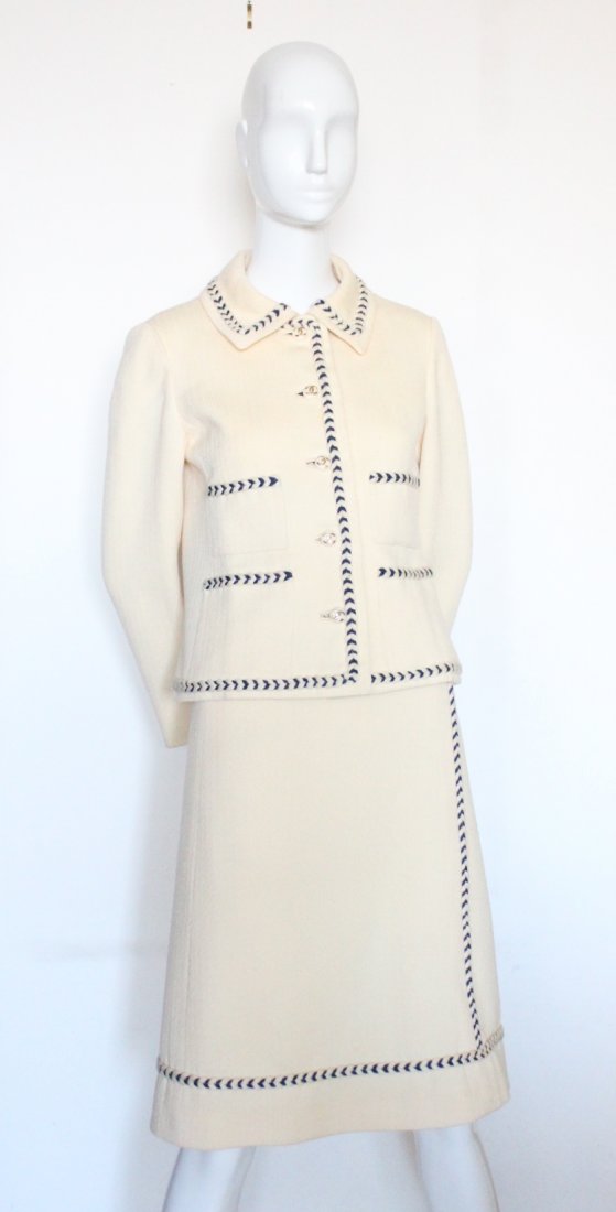 Davidow Chanel RTW Copy Beige Suit, c.late 1960's (1 of 5)
