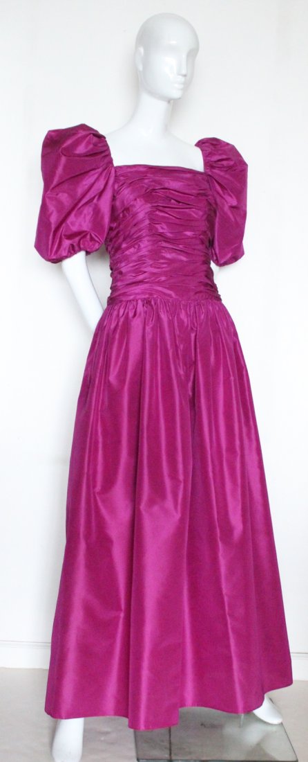 Carolyne Roehm Fuchsia Silk Taffeta Gown, c.1980's (1 of 3)