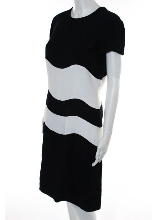 Genny Dark Navy & White Color Block Dress, c.1980's (1 of 4)