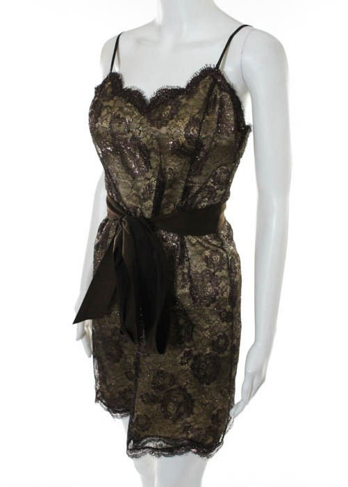 Geoffrey Beene Brown Lace Dress, c.1990's (1 of 4)