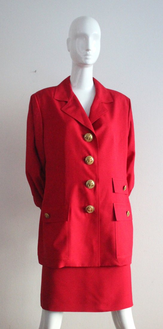 Christian Dior by Ferre Red Silk Suit, c.1990's (1 of 4)