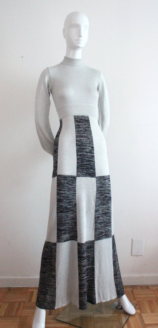 Missoni Black & Silver Lurex Knit Dress, c.1970's (1 of 2)