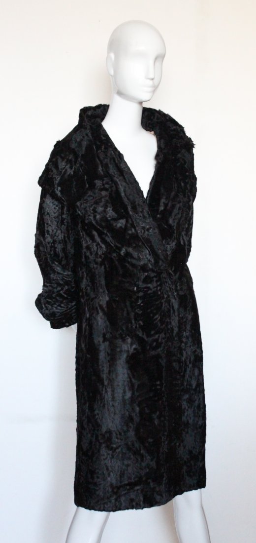 1920's "Winner Furs" Black Broadtail Fur Coat (1 of 4)