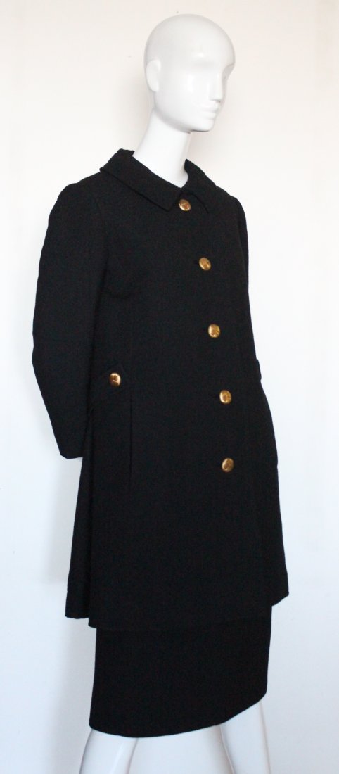 Jeanne Lanvin Demi Couture Black Wool Suit, ca. 1960's (1 of 3)