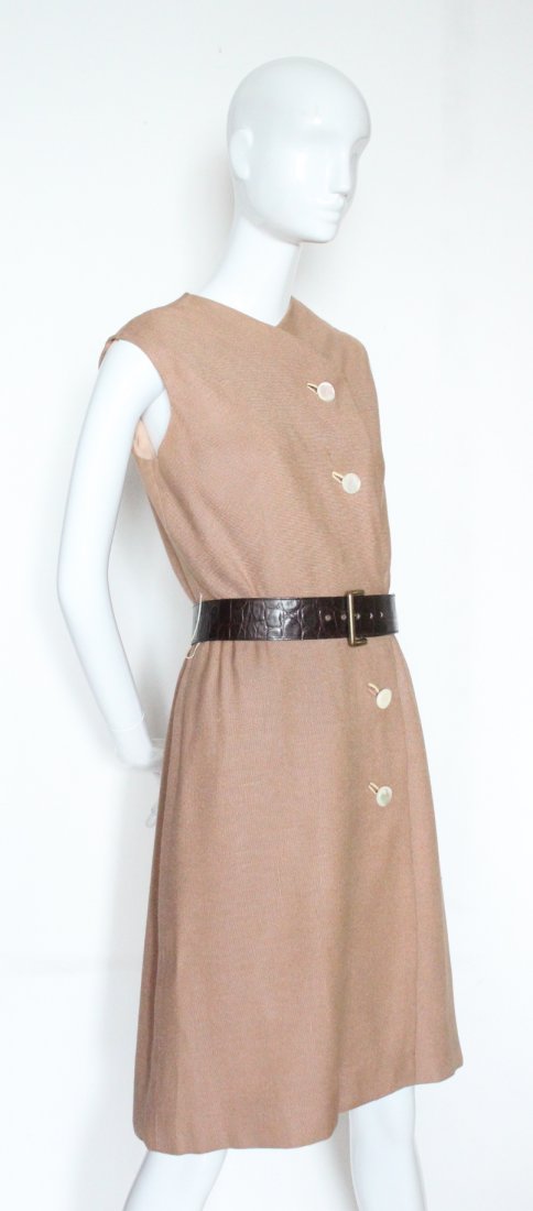 Claudia By George Halley Couture Linen Dress, ca. 1968 (1 of 4)