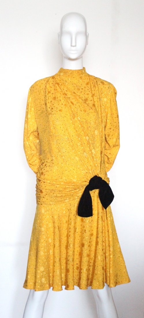 Christian Dior Haute Couture Yellow Silk Dress, FW 1985 (1 of 5)