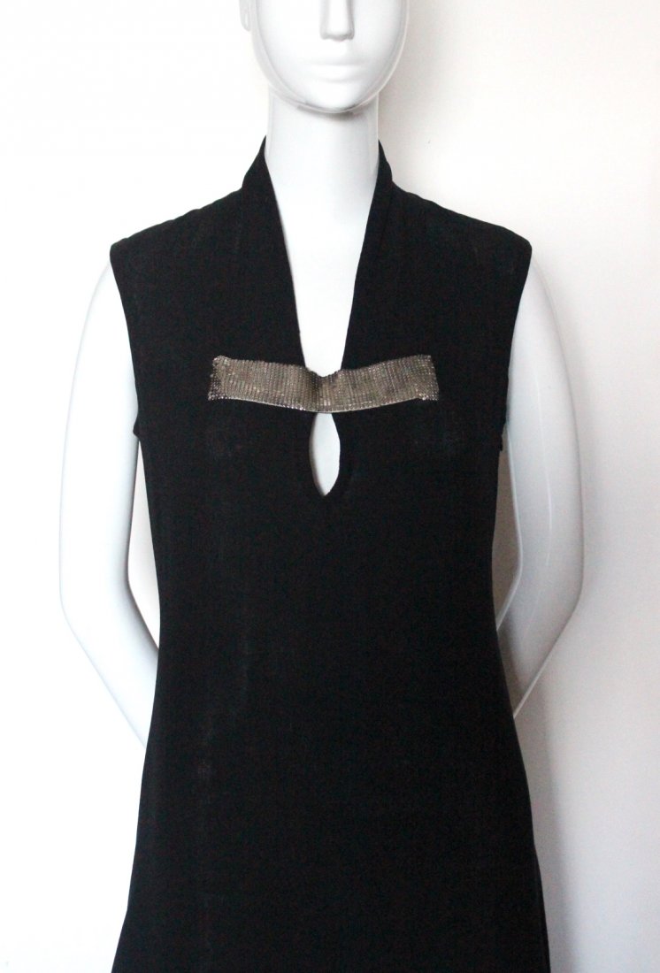 Paco Rabanne Wool Evening Dress with Chainmail Trim (1 of 5)