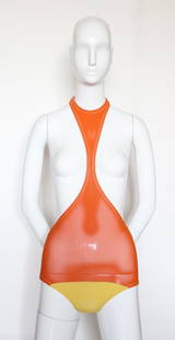 Attr. Rudi Gernreich 'Monokini' Bathing Suit, ca.1960's: Attributed to Rudi Gernreich 'Monokini' Bathing Suit, ca.1960's. Unlabelled. Metropolitan museum has a similar Gernreich bathing suit.