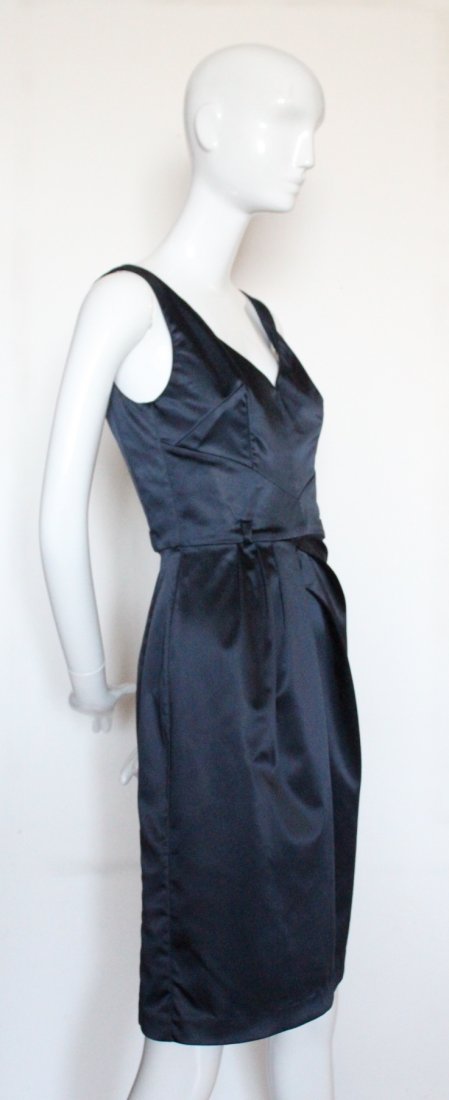 John Galliano Navy Blue Satin Dress, ca. 2000's (1 of 4)