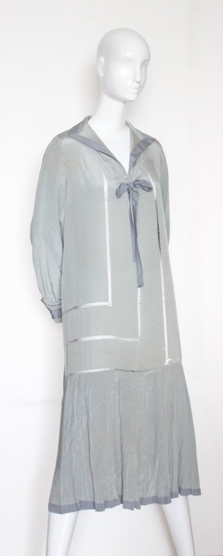 Early 1920's Pale Blue Silk Dress (1 of 5)