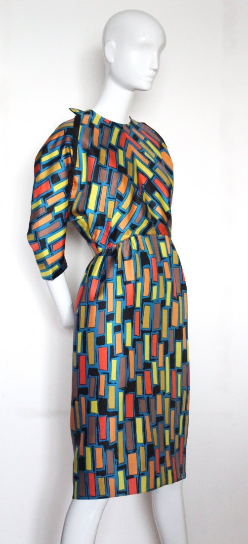 Marshall Field & Co Shop 28 Couture Silk Dress, c.1960s (1 of 4)