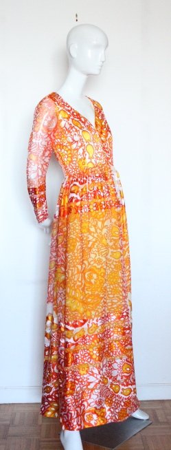 Christian Dior New York Floral Silk Maxi Dress, ca.1969 (1 of 5)