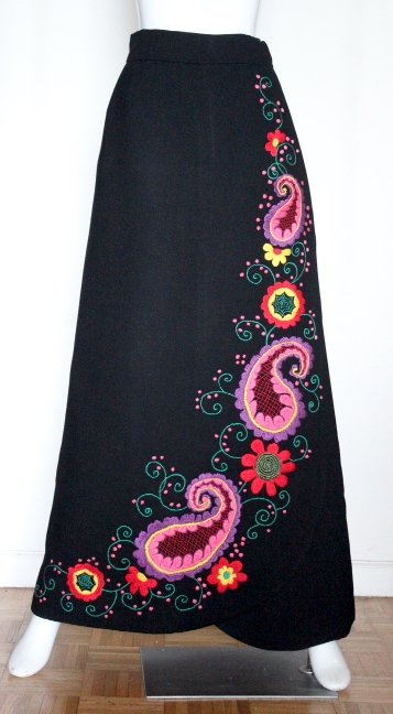 Pierre Cardin Embroidered Maxi Skirt, ca. early 1970's (1 of 4)