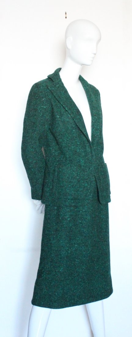 Pauline Trigere Green & Black Tweed Suit, ca. 1970's (1 of 4)