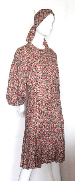 Andre Laug Haute Couture Printed Wool Dress, ca.1970's (1 of 5)