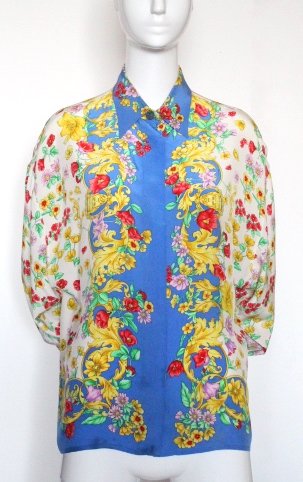 Istante by Gianni Versace Floral Silk Shirt, 1990's (1 of 3)