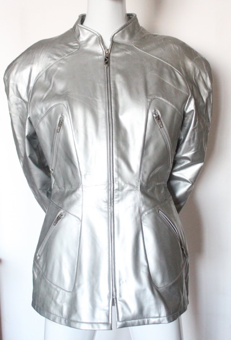 Thierry Mugler Silver Metallic Vinyl Jacket, ca. 1990's (1 of 3)